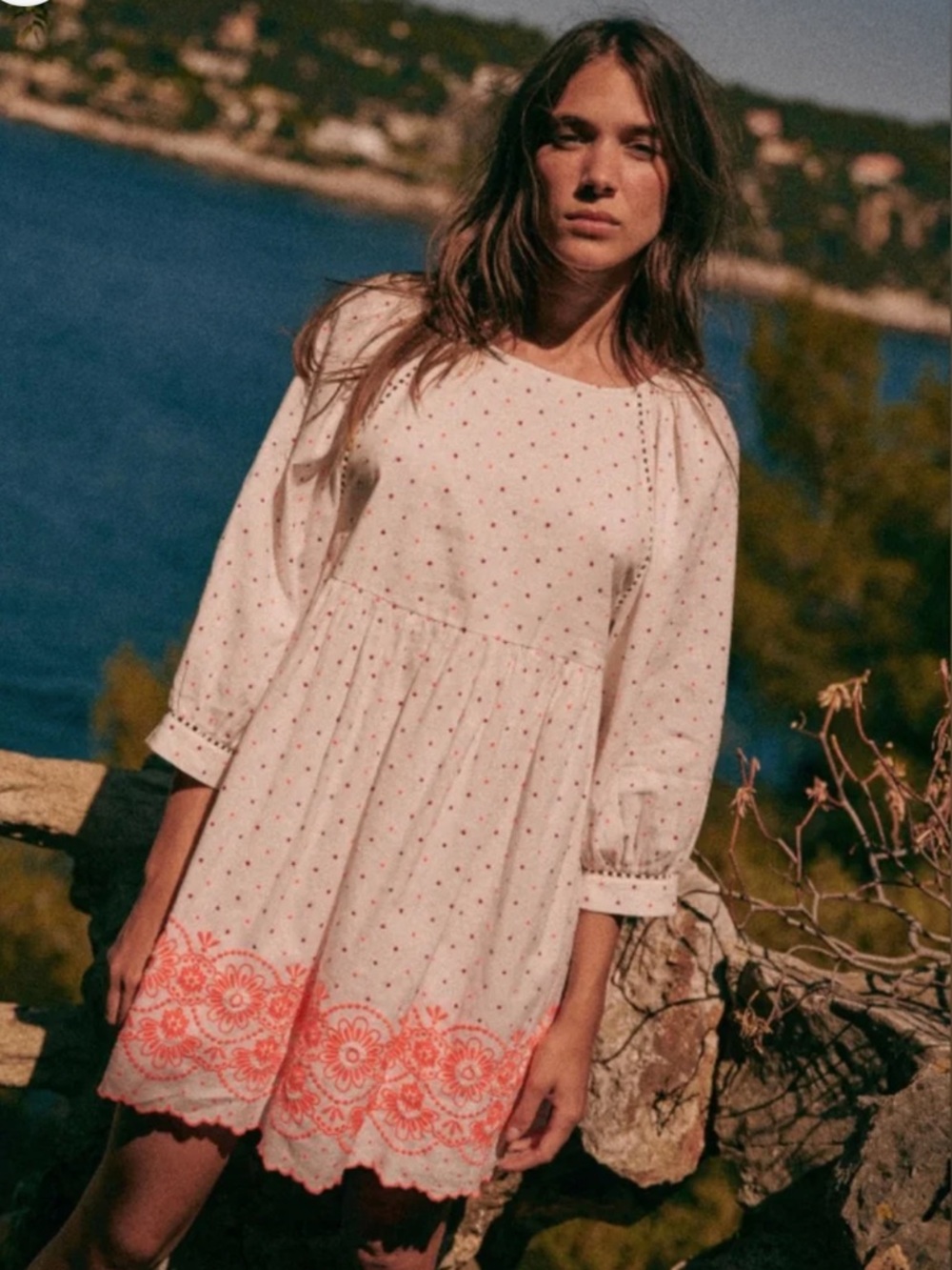Sezane Grace Embroidered Linen Dress - Picture 2 of 10